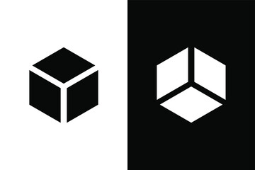 Cube in black and white for design concept. Very suitable in various business purposes, also for icon, logo symbol and many more.