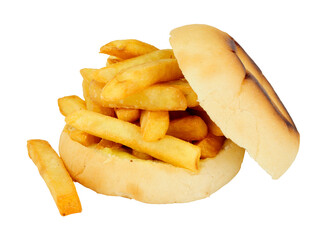 Oven bottom chip sandwich isolated on a white background