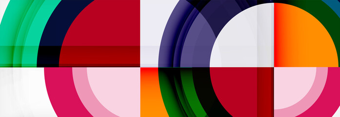 Obraz premium Round shapes, triangles and circles. Modern abstract background