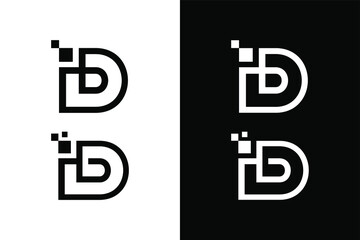 Letter D digital symbol for design concept. Very suitable in various business purposes, also for icon, logo symbol, technology and many more.