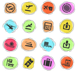 Airport icon set