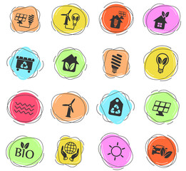 alternative energy icon set