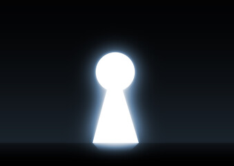 Big keyhole exit glow light illustration
