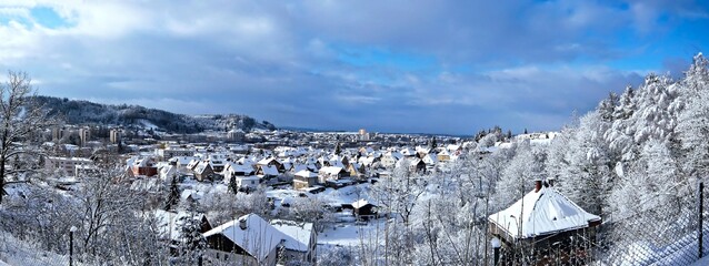 Czech Republic-view of the city Trutnov in winter