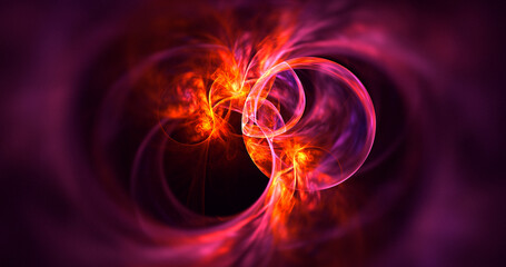 3D rendering abstract multicolor fractal light background