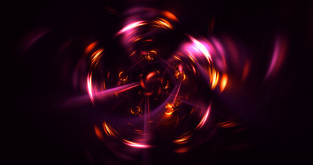 3D rendering abstract multicolor fractal light background