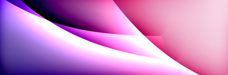 Fluid gradient neon color waves, vector abstract background