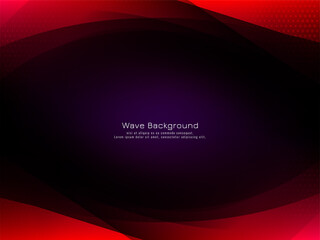 Abstract red wave design stylish dark background