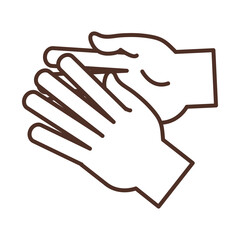 sign language hand gesture handshake, line icon