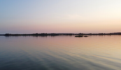 Beautiful sunset over a calm lake