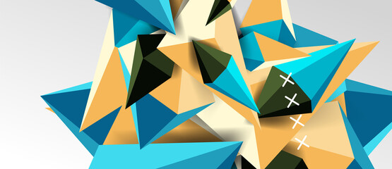 3d low poly abstract shape background vector illustration