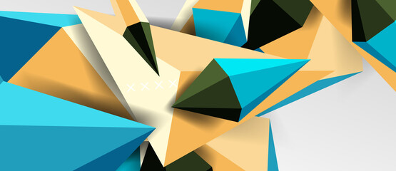 3d low poly abstract shape background vector illustration