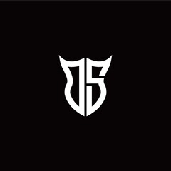 Initial O S letter with unique shield style logo template vector