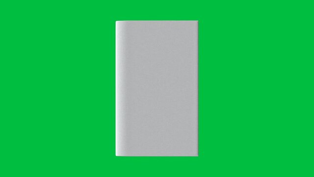 3d rendering blank cover book on green screen 4k footage