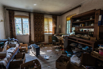 furnished room in a abandoned house from a dental technician