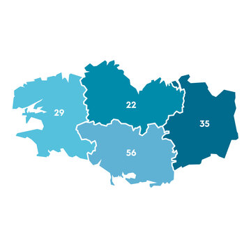 carte Bretagne d&eacute;partements bretagne