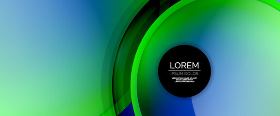 Circles and bubbles abstract background. Fluid liquid round shapes for web banner, app or poster