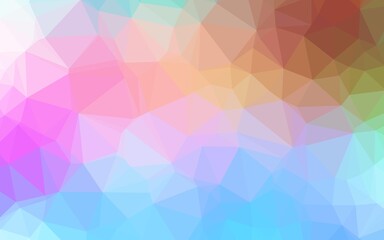 Light Multicolor, Rainbow vector shining triangular pattern. An elegant bright illustration with gradient. Triangular pattern for your business design.