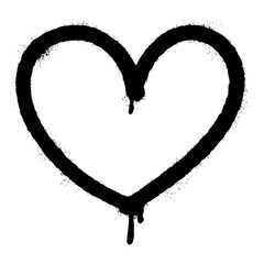 graffiti spray heart icon design element. Logo element illustration. Love symbol icon isolated on white background. vector illustration. - obrazy, fototapety, plakaty