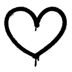 Zelfklevend Fotobehang graffiti spray heart icon design element. Logo element illustration. Love symbol icon isolated on white background. vector illustration. © Kebon doodle