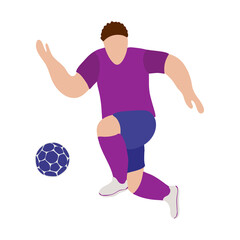 Fototapeta na wymiar Male Person is playing soccer. Football clip art. Stock vector illustration.
