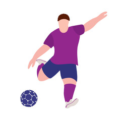 Male Person is playing soccer. Football clip art. Stock vector illustration.