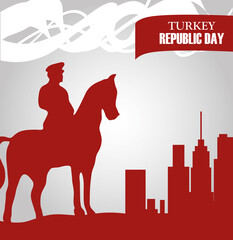 turkey republic day, soldier riding in the horse city