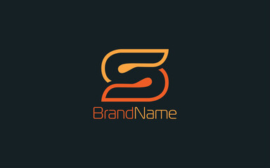 Letter S logo formed with simple shape in orange color