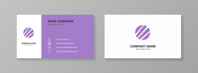 Fototapeta premium Business card design with icons. Vector