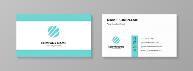 Business card concept with creative icons. Vector