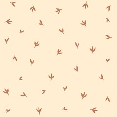 Small leaf pattern - Blush, pink digital doodle on beige background. Abstract modern print set. Background. Wall art. Poster. Postcard. Texture