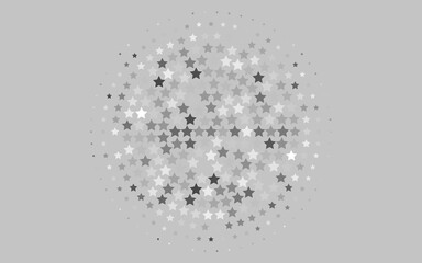 Light Silver, Gray vector pattern with christmas stars. Shining colored illustration with stars. Smart design for your business advert.