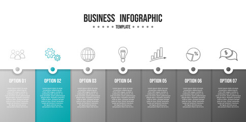 Business infographic with icons. Timeline concept. Vector
