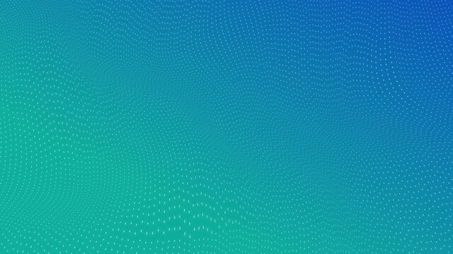 4K - Abstract digital dash line particle wave and light green blue gradient background ,animation cyber or technology concept with loop animation.