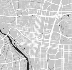 Urban city map of Albuquerque. Vector poster. Grayscale street map.