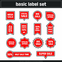 Illustration,label,advertisement :Variant set of labels