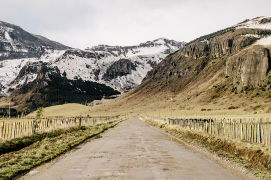 A bumpy dirt road in the Patagonian countryside