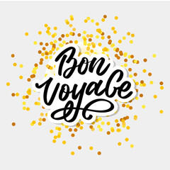 Bon Voyage Hand Lettering Vector Calligraphy Travel