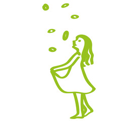 Handgezeichnetes Sterntaler-Symbol in hellgrün