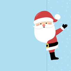 Funny Santa Claus with copyspace. Christmas background. Vector