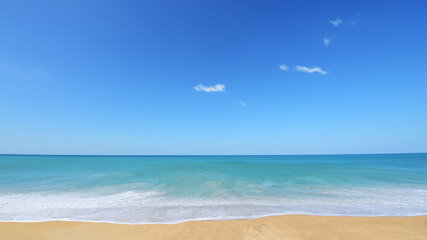 tropical beach and blue sky in nature