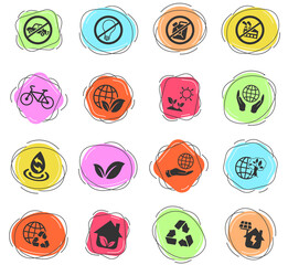 earth day icon set