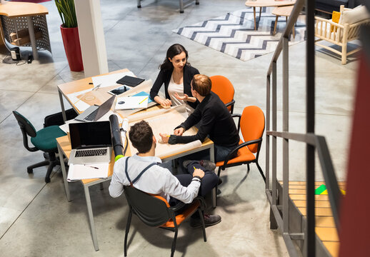 Meeting in a contemporary office