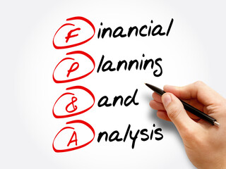 FP&A - Financial Planning & Analysis acronym, business concept background