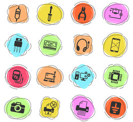 electronics repair icon set