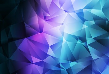 Fototapeta premium Dark Pink, Blue vector shining triangular backdrop.