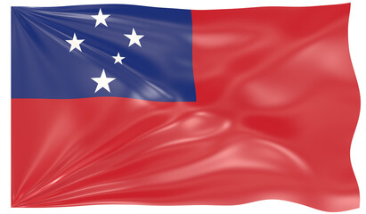 3d Illustration of a Waving Flag of Samoa