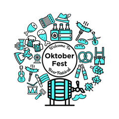 Oktoberfest beer festival, banners and posters. beer festival in oktoberfest Germany