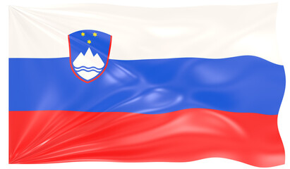 3d Illustration of a Waving Flag of Slovenia