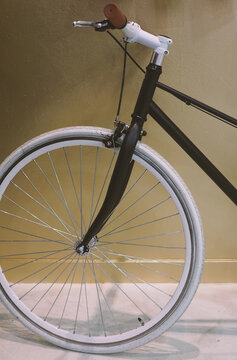 Hipster bike parked indoors